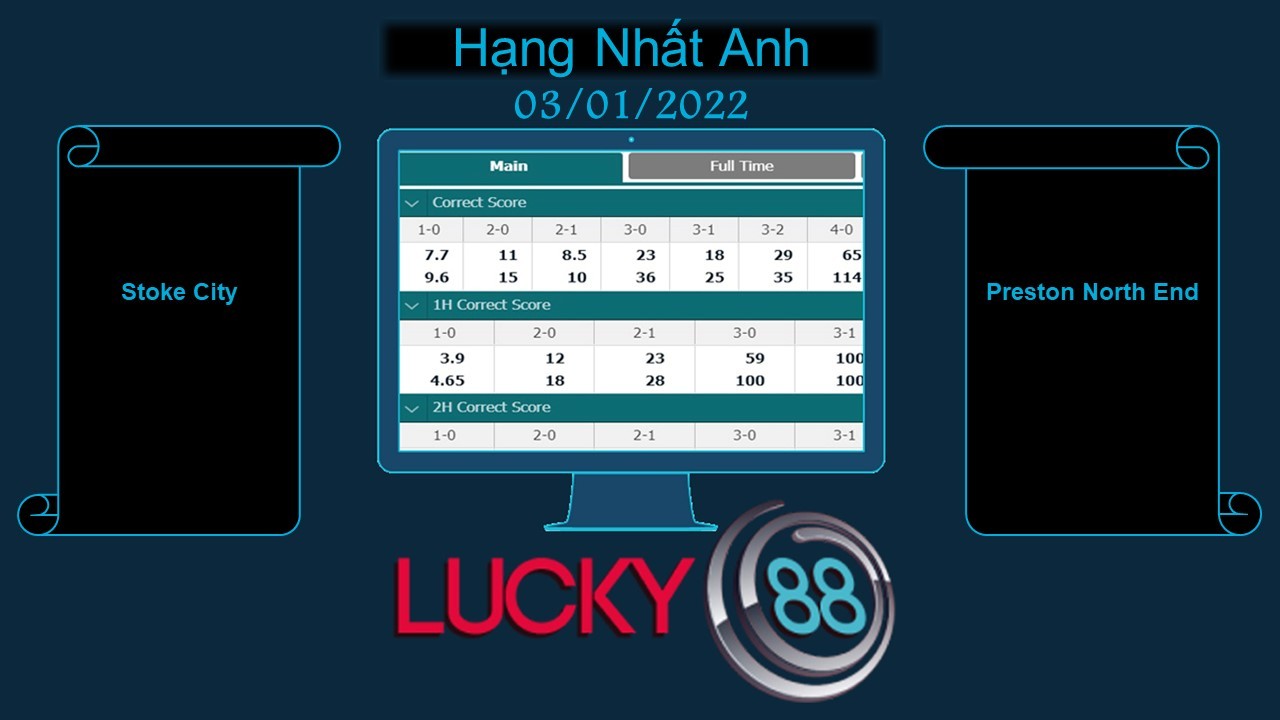 LUCKY88 Stoke City vs Preston North End , Soi kèo bóng đá hôm nay 03/01/2022, Hạng Nhất Anh