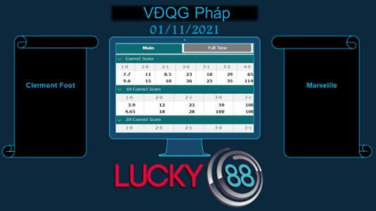 LUCKY88 Clermont Foot vs Marseille , Soi kèo bóng đá hôm nay 01/11/2021, VĐQG Pháp