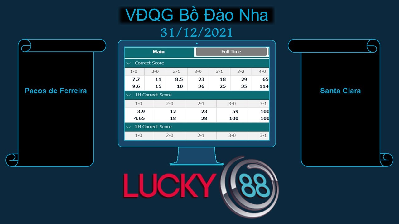 LUCKY88 Pacos de Ferreira vs Santa Clara , Soi kèo bóng đá hôm nay 31/12/2021, VĐQG Bồ Đào Nha