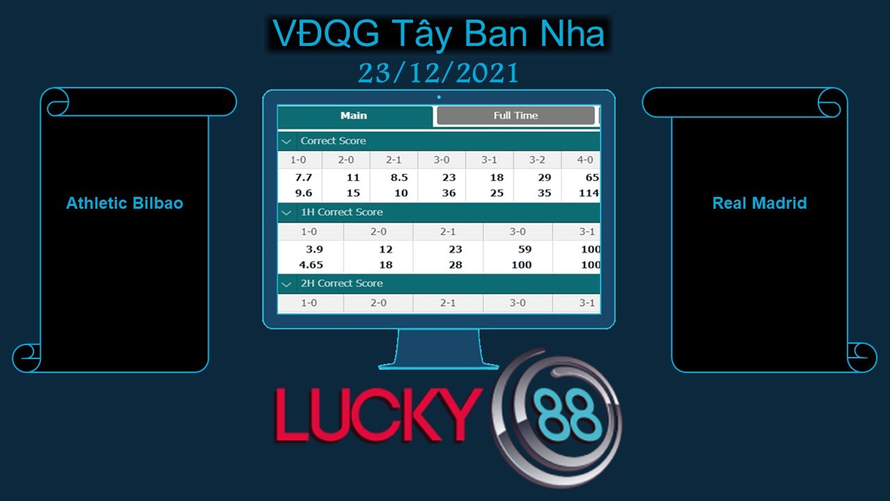 LUCKY88 Athletic Bilbao vs Real Madrid , Soi kèo bóng đá hôm nay 23/12/2021, VĐQG Tây Ban Nha
