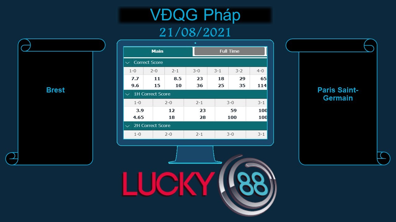 LUCKY88 Brest vs Paris Saint-Germain , Soi kèo bóng đá hôm nay 21/08/2021,  VĐQG Pháp