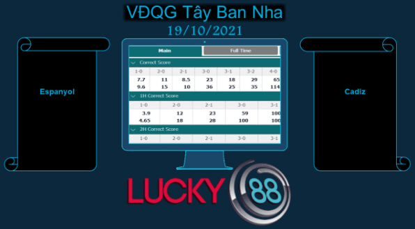 LUCKY88 Espanyol vs Cadiz , Soi kèo bóng đá hôm nay 19/10/2021, VĐQG Tây Ban Nha