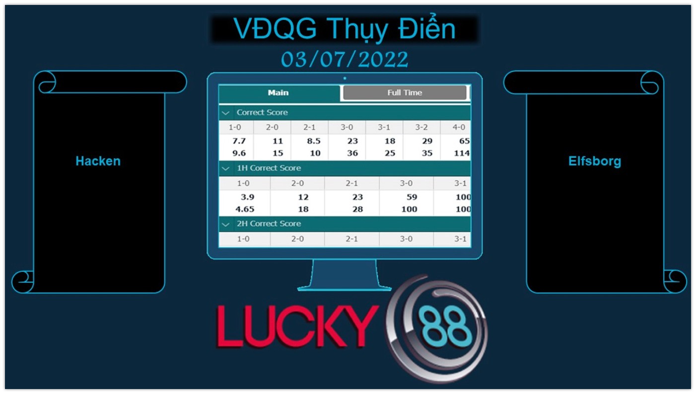 LUCKY88 Hacken vs Elfsborg , Soi kèo bóng đá hôm nay 03/07/2022, VĐQG Thụy Điển