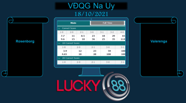 LUCKY88 Rosenborg vs Valerenga , Soi kèo bóng đá hôm nay 18/10/2021, VĐQG Na Uy
